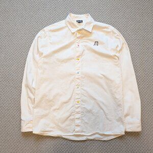 Tsuki Market Mischief Cat White Long Sleeve Snap Shirt Size Medium Pewdiepie